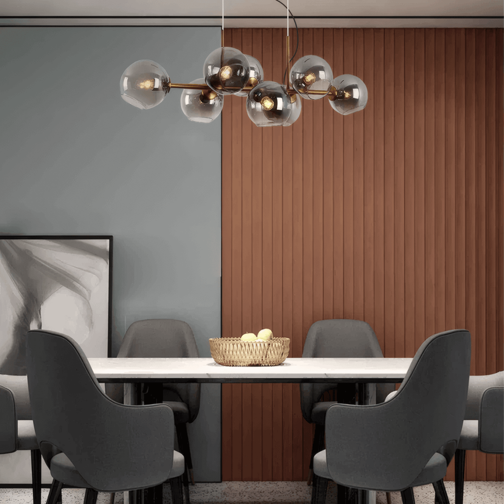 Modern Chandelier - Black/Gold Metal for Dining Room - Flindria