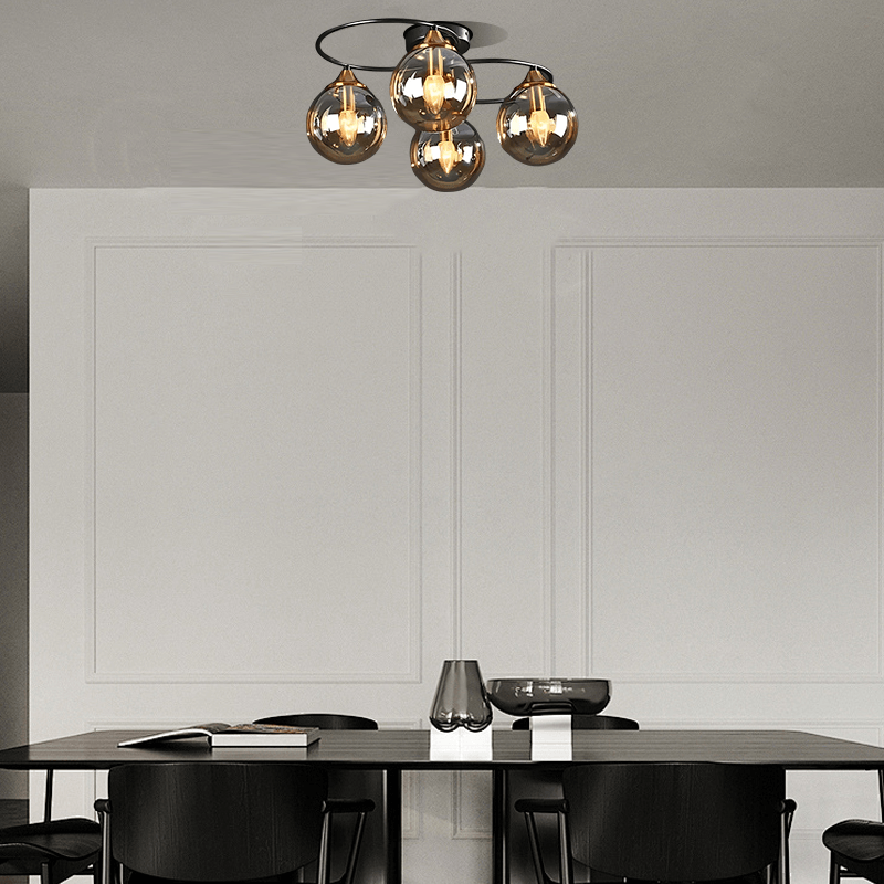 Modern Bubble Ceiling Light - Metal/Glass for Living Room - Flindria