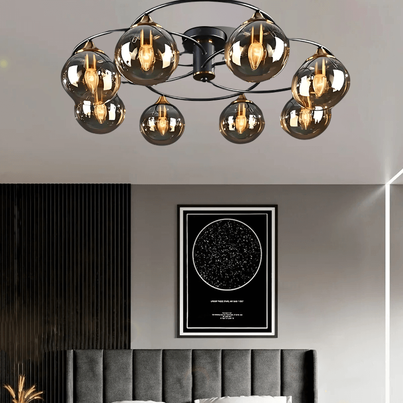 Modern Bubble Ceiling Light - Metal/Glass for Living Room - Flindria