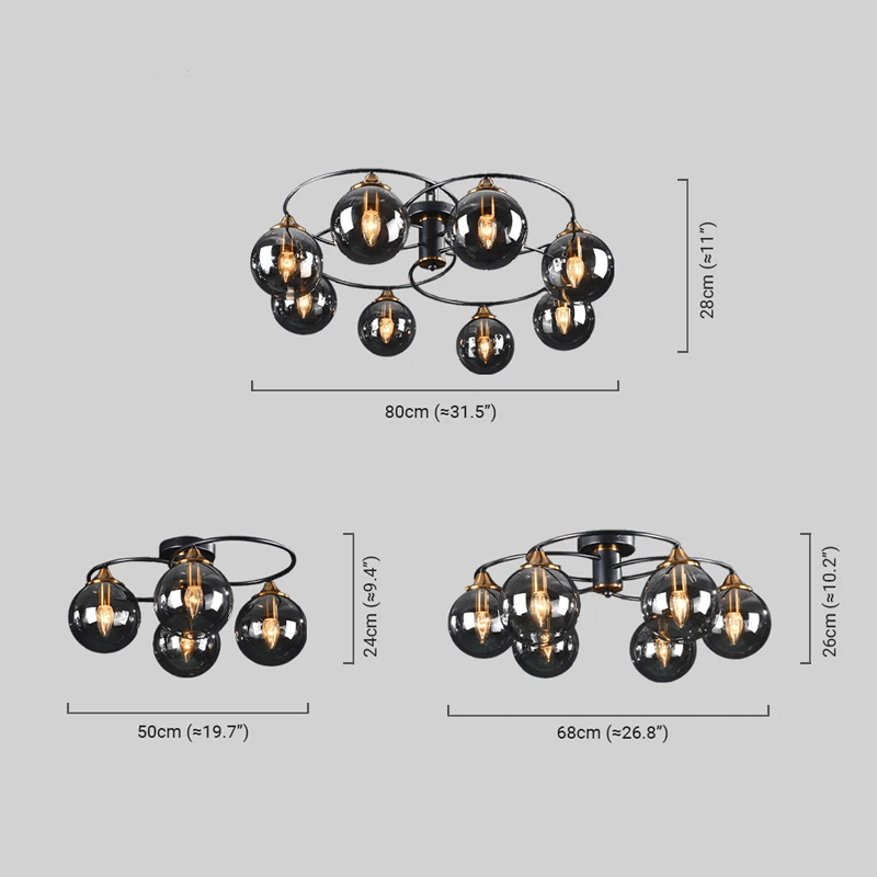 Modern Bubble Ceiling Light - Metal/Glass for Living Room - Flindria
