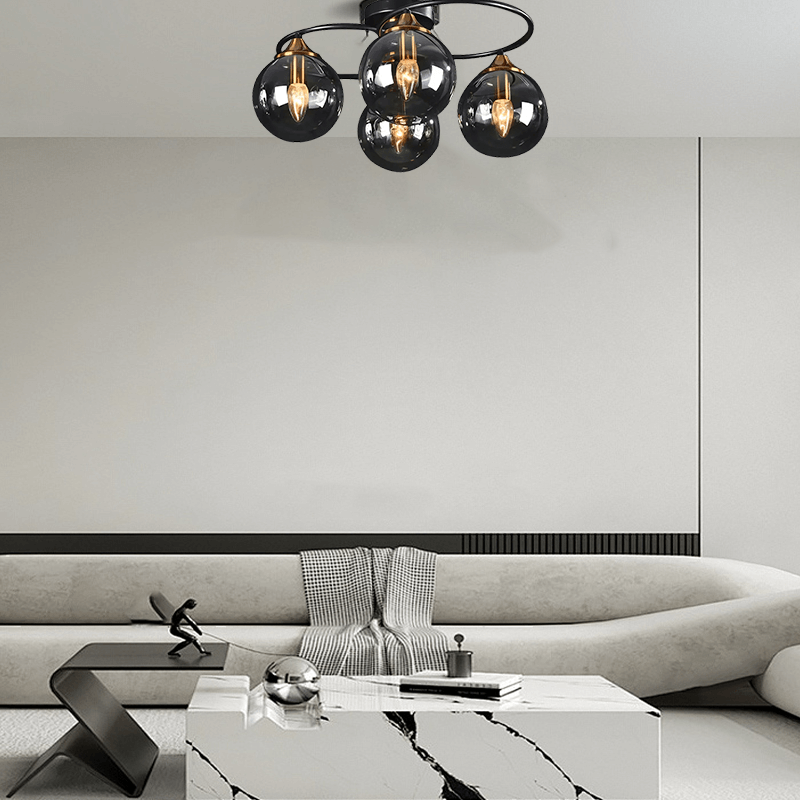 Modern Bubble Ceiling Light - Metal/Glass for Living Room - Flindria