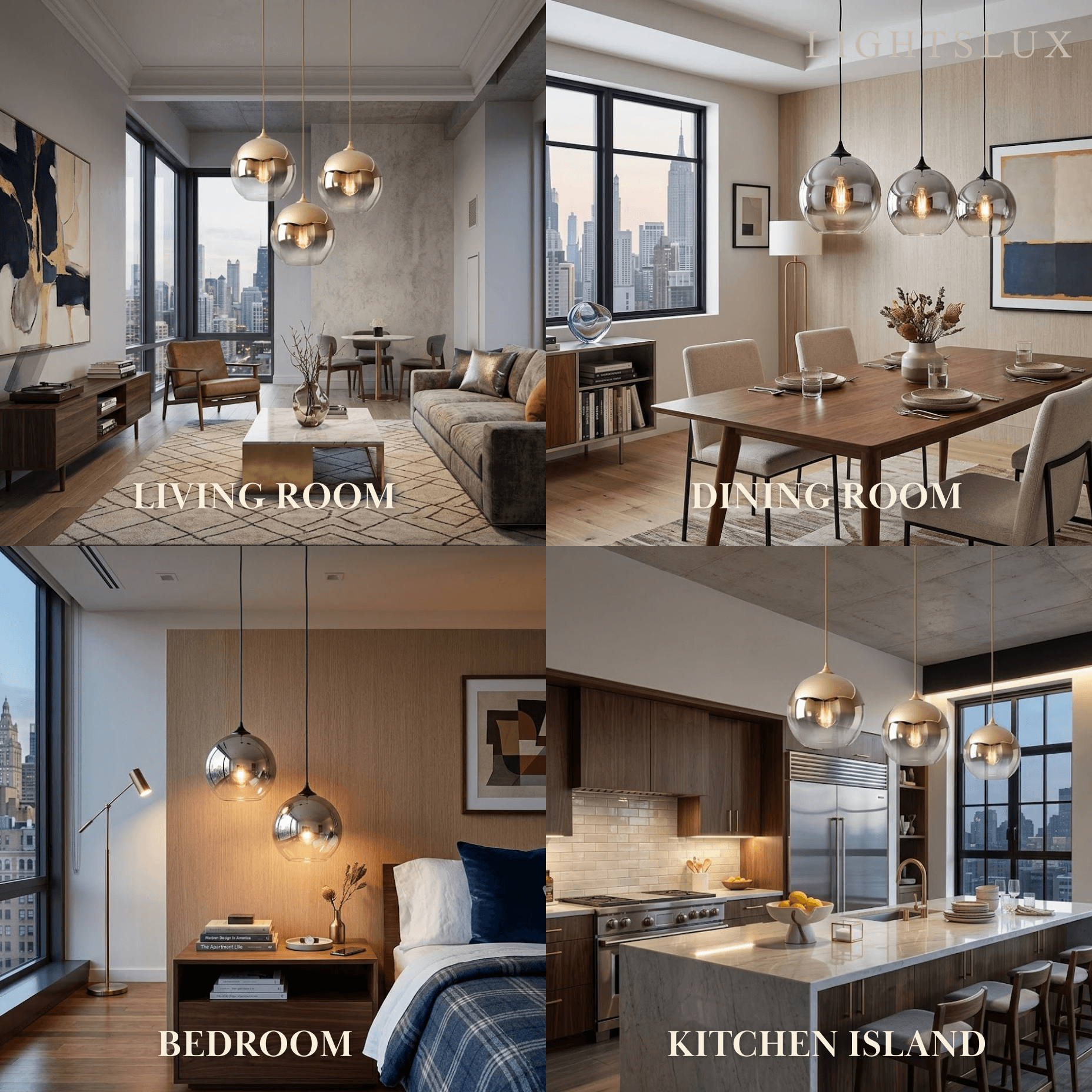 Moderne glazen bol hanglamp – Goud/Zilver LED-lamp voor eetkamer - Flindria