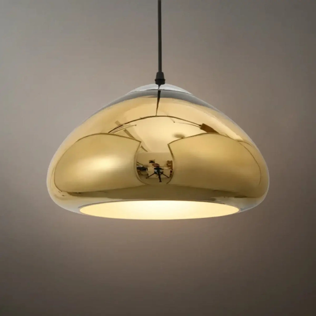 Moderne glas pendellampe -- guld/sølv metal til soveværelse - Flindria