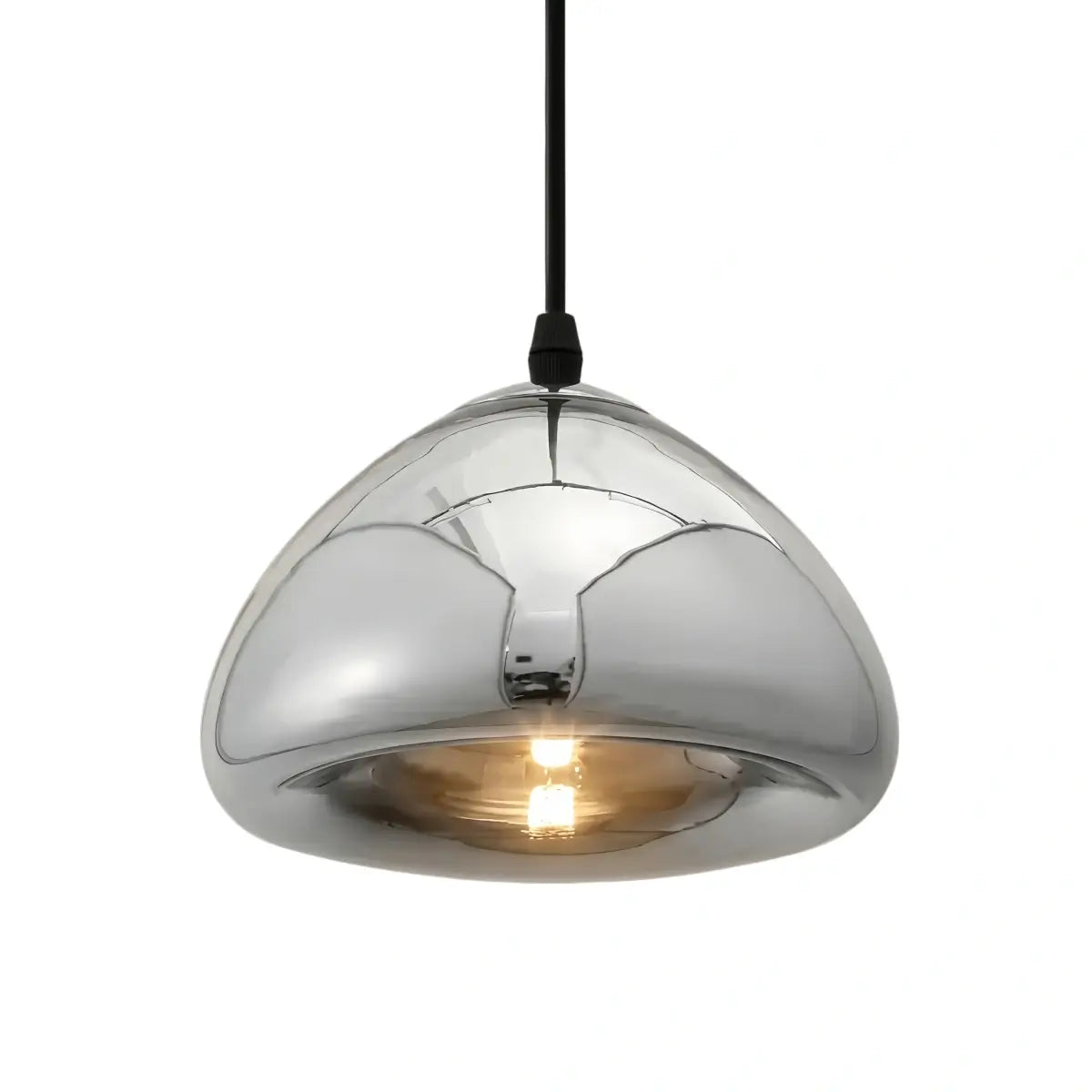 Moderne glas pendellampe -- guld/sølv metal til soveværelse - Flindria