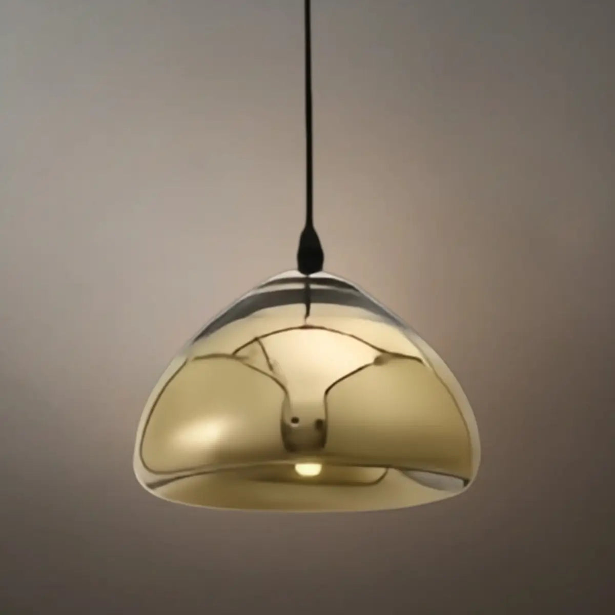 Moderne glas pendellampe -- guld/sølv metal til soveværelse - Flindria