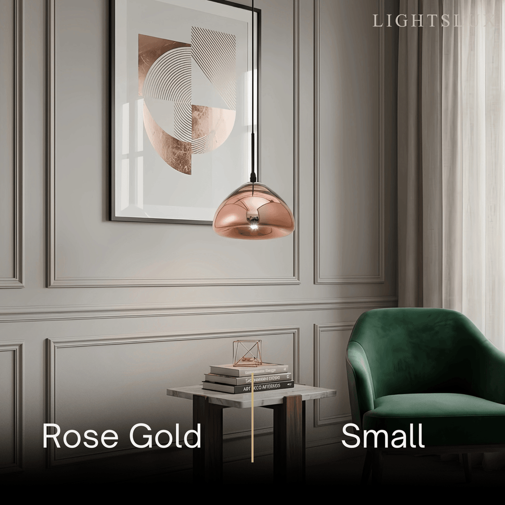 Moderne glas pendellampe -- guld/sølv metal til soveværelse - Flindria