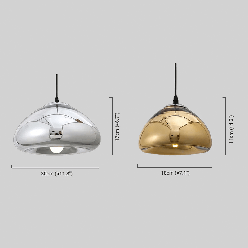 Moderne glas pendellampe -- guld/sølv metal til soveværelse - Flindria