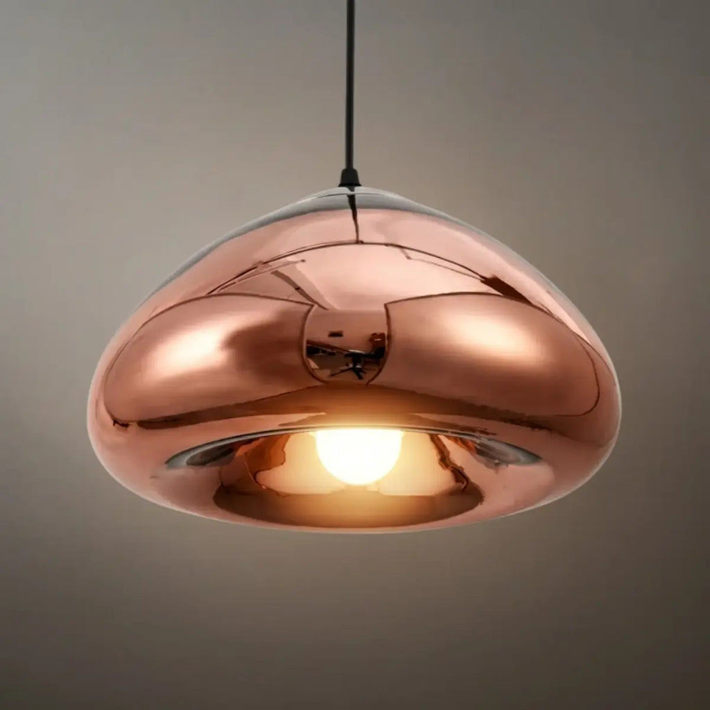 Moderne glas pendellampe -- guld/sølv metal til soveværelse - Flindria