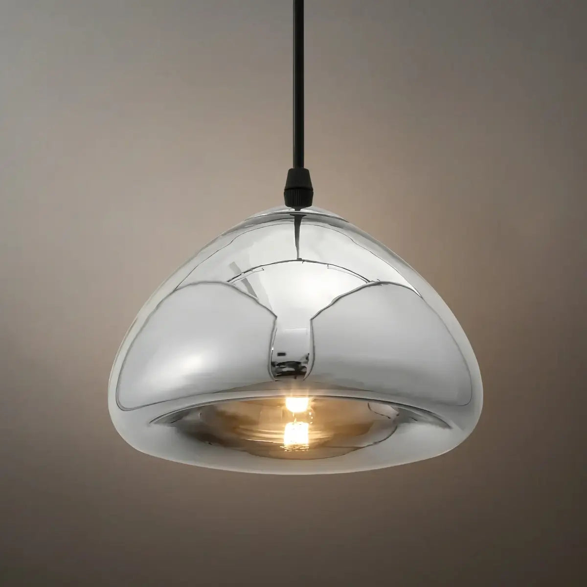 Moderne glas pendellampe -- guld/sølv metal til soveværelse - Flindria