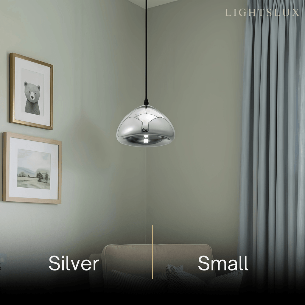 Moderne glas pendellampe -- guld/sølv metal til soveværelse - Flindria