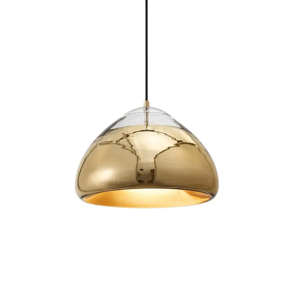Moderne glas pendellampe -- guld/sølv metal til soveværelse - Flindria