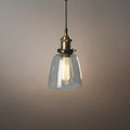 Lámpara colgante industrial de vidrio – Transparente/ámbar/gris humo para comedor - Flindria