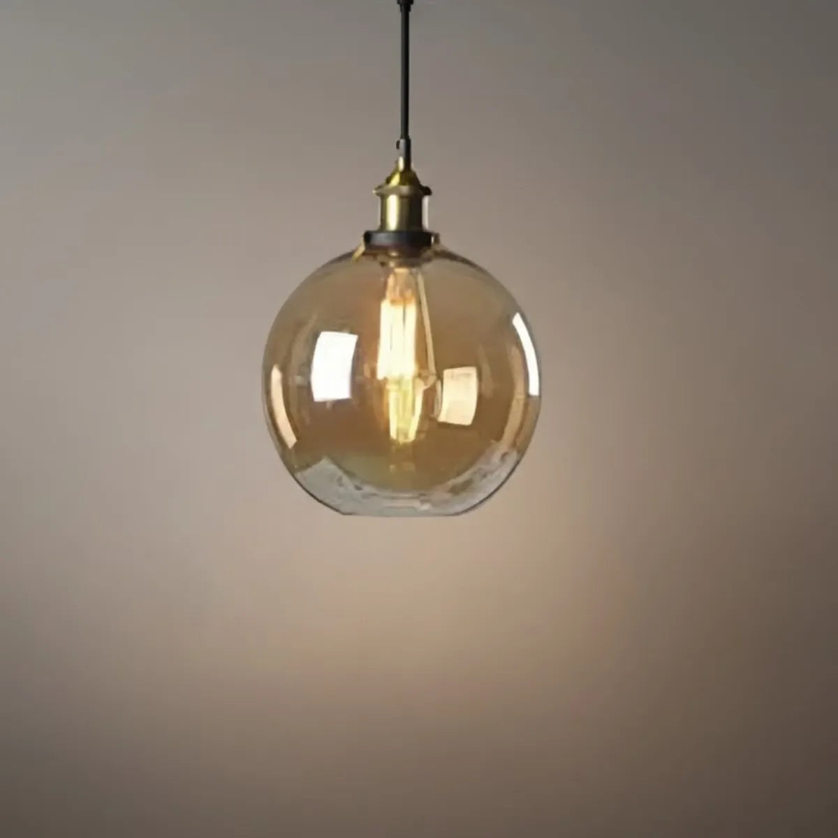 Lámpara colgante industrial de vidrio – Transparente/ámbar/gris humo para comedor - Flindria