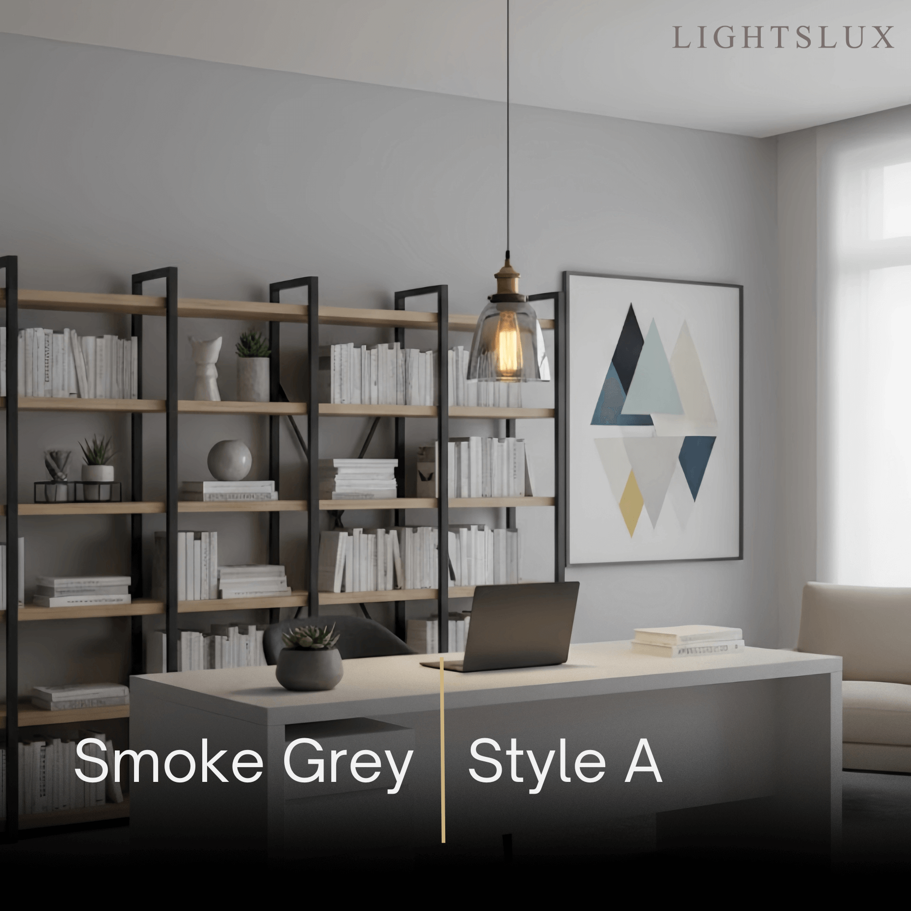Lámpara colgante industrial de vidrio – Transparente/ámbar/gris humo para comedor - Flindria