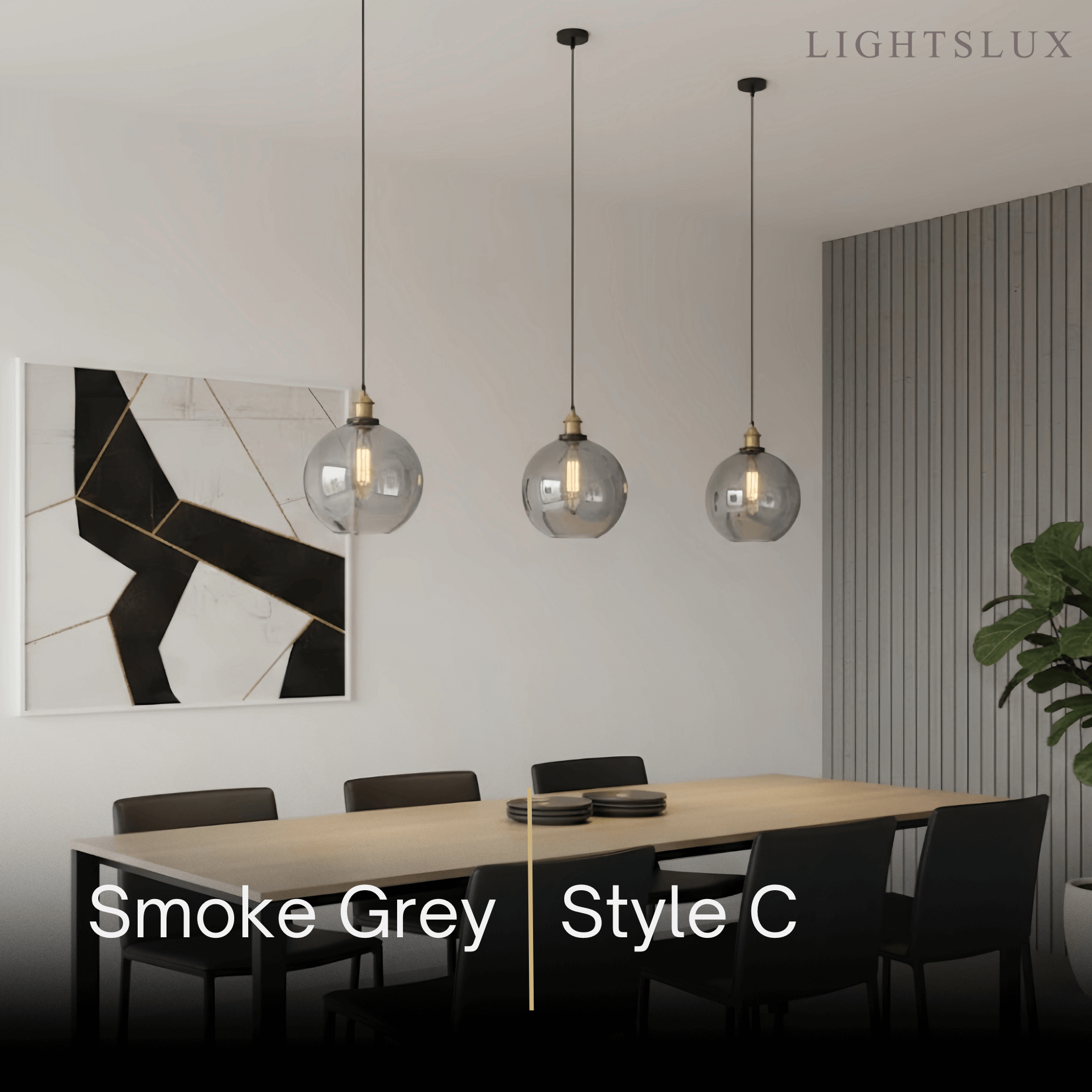 Lámpara colgante industrial de vidrio – Transparente/ámbar/gris humo para comedor - Flindria