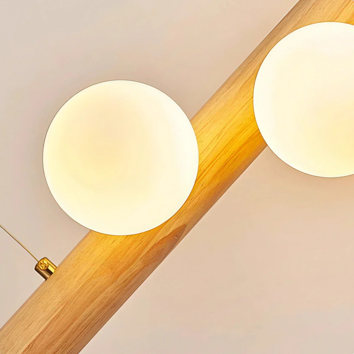 Moderne Lineaire Hanglamp - Walnoot/Hout Glas voor Keukeneiland - Flindria