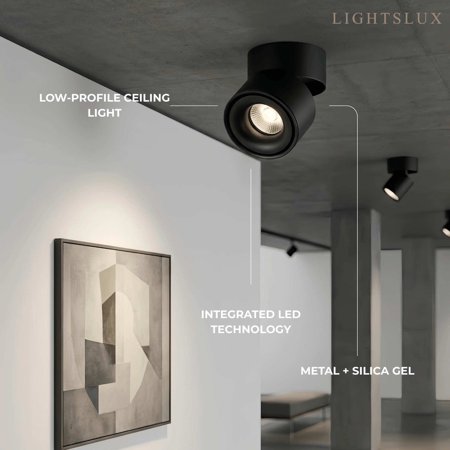 Modern Cylindrical Ceiling Light - Black/White Metal for Bedroom - Flindria