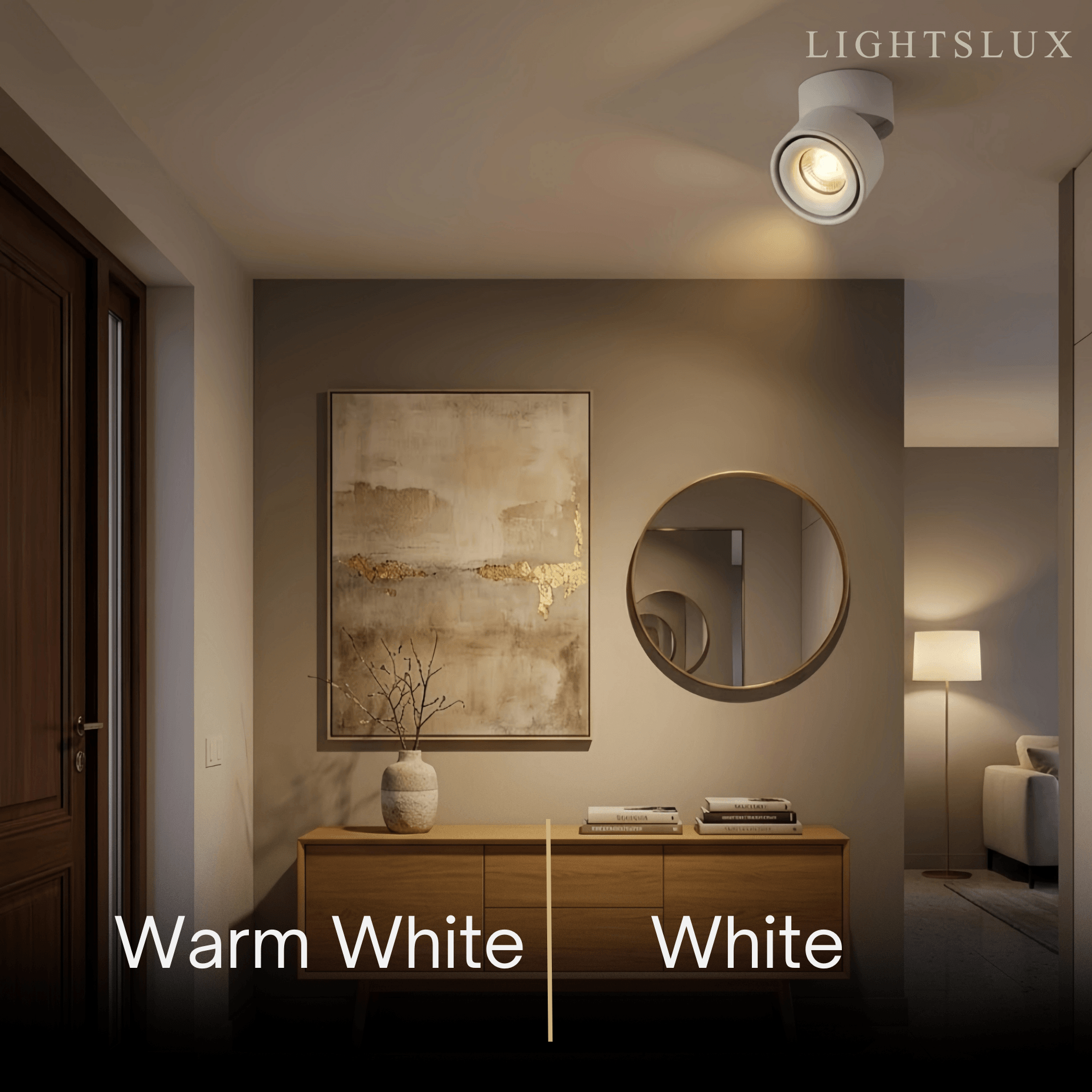 Modern Cylindrical Ceiling Light - Black/White Metal for Bedroom - Flindria