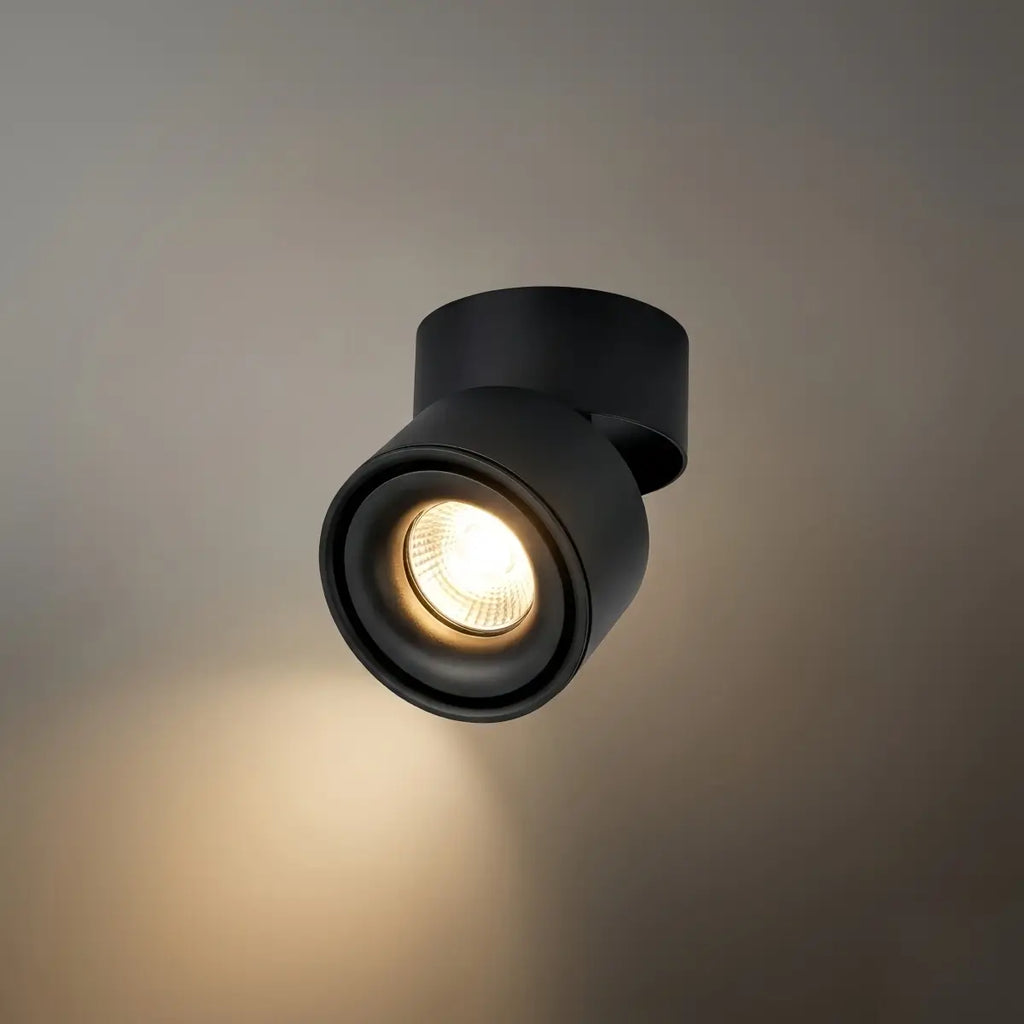 Modern Cylindrical Ceiling Light - Black/White Metal for Bedroom - Flindria