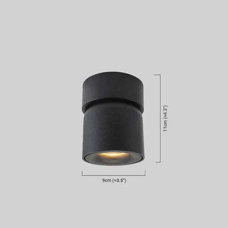 Modern Cylindrical Ceiling Light - Black/White Metal for Bedroom - Flindria