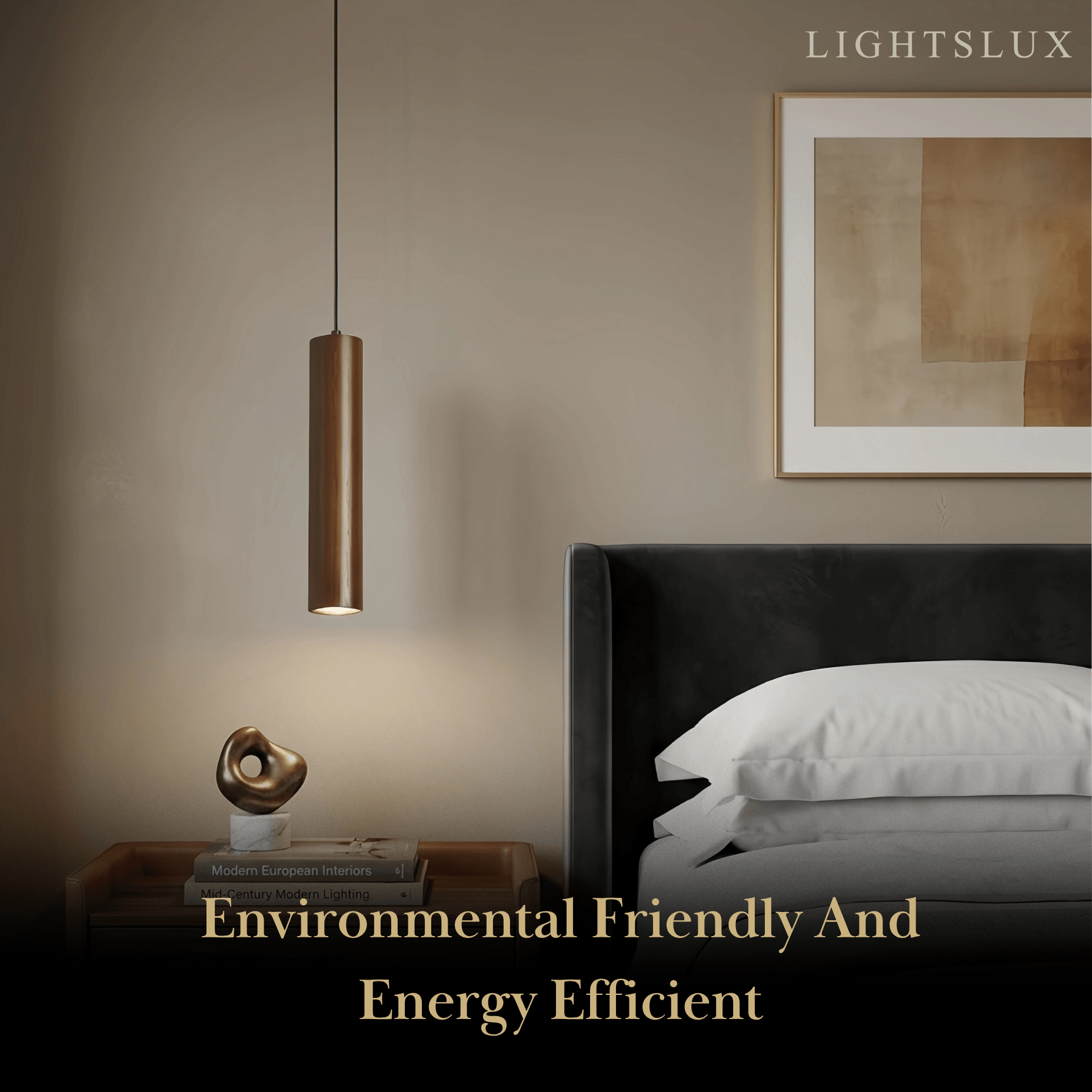Minimalist Pendant Light - Brown/Yellow Wood & Acrylic for Dining Room - Flindria