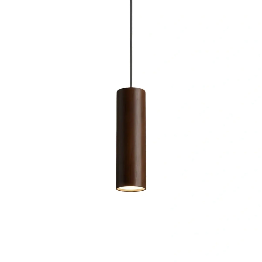 Minimalist Pendant Light - Brown/Yellow Wood & Acrylic for Dining Room - Flindria