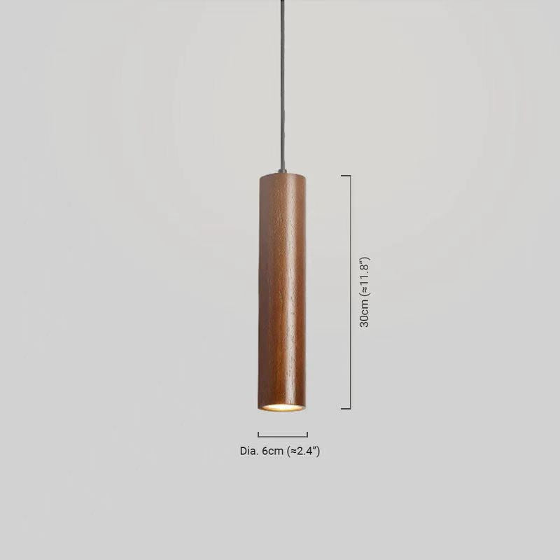 Minimalist Pendant Light - Brown/Yellow Wood & Acrylic for Dining Room - Flindria