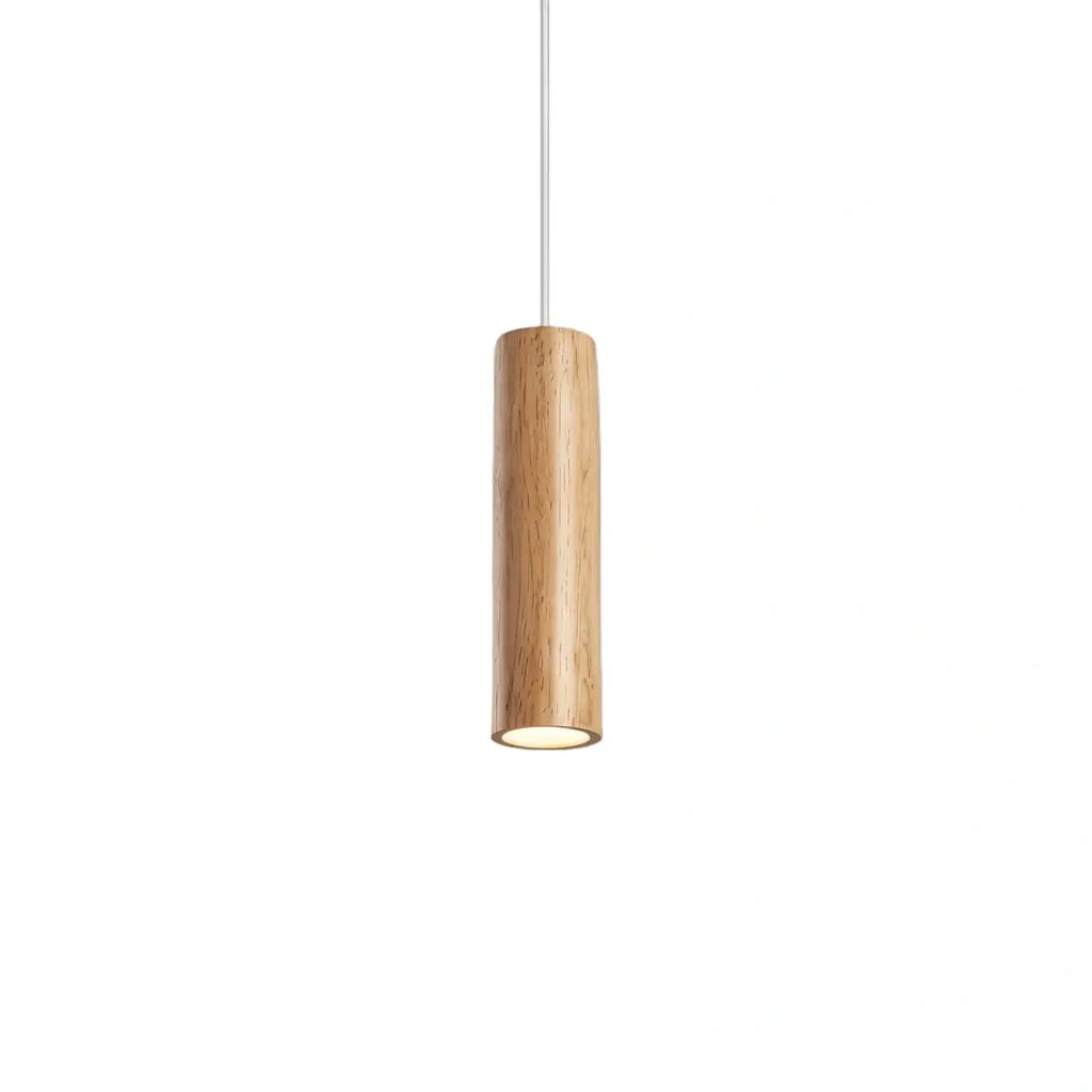 Minimalist Pendant Light - Brown/Yellow Wood & Acrylic for Dining Room - Flindria