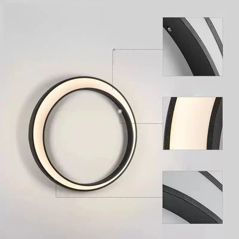 Art Deco LED Outdoor Wall Sconce with Remote Control for Exterior Spaces - Flindria