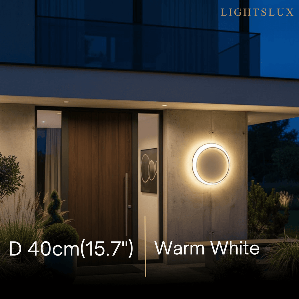 Art Deco LED Outdoor Wall Sconce with Remote Control for Exterior Spaces - Flindria