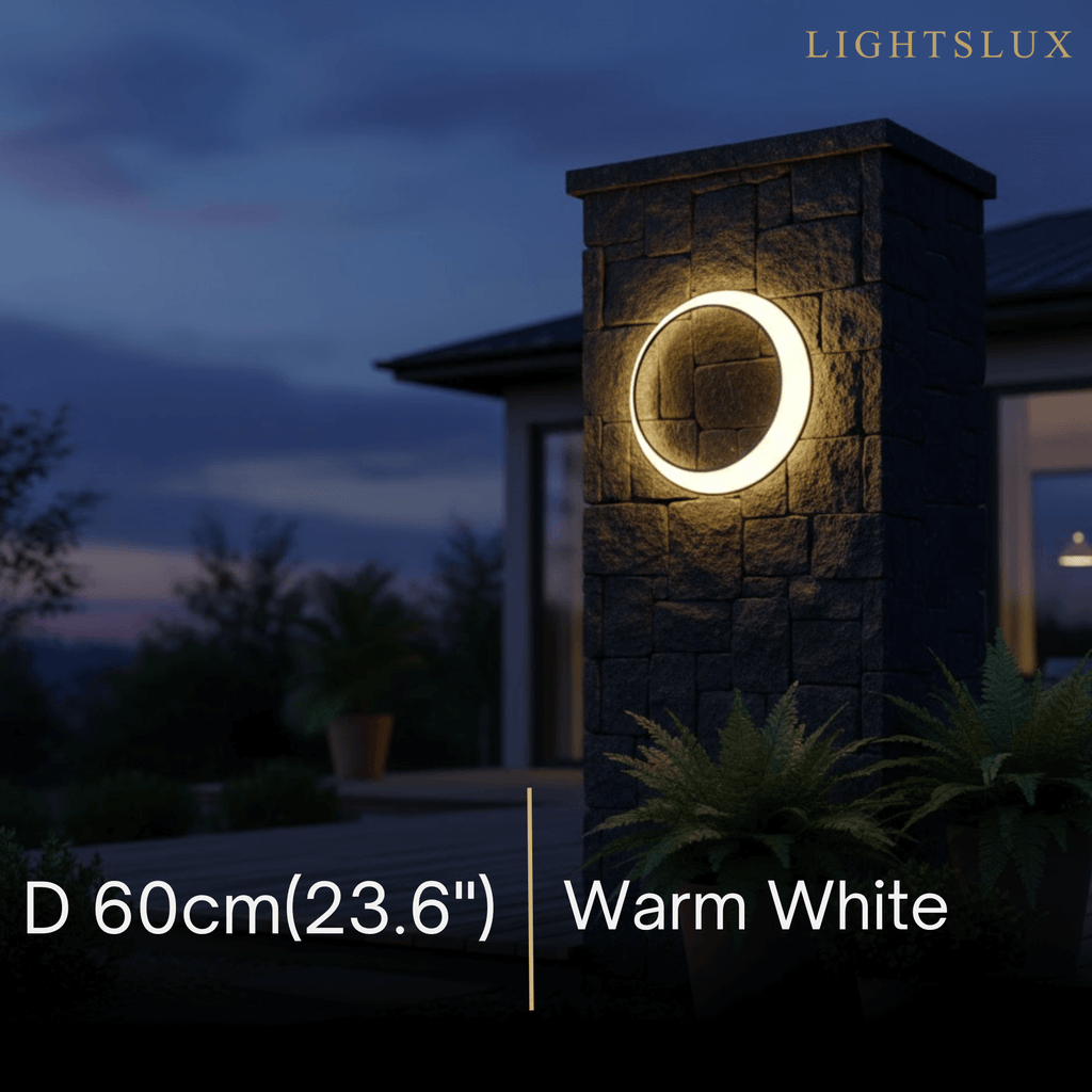 Art Deco LED Outdoor Wall Sconce with Remote Control for Exterior Spaces - Flindria