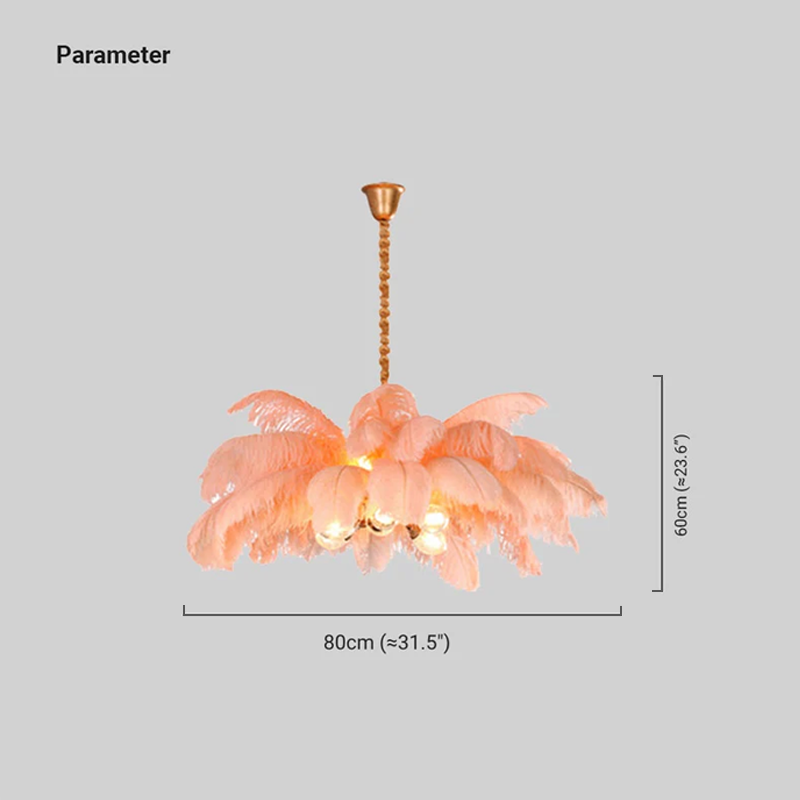 Art Deco Pendant Light — 8-Color Brass/Feather for Luxury Bedroom/Dining Room - Flindria