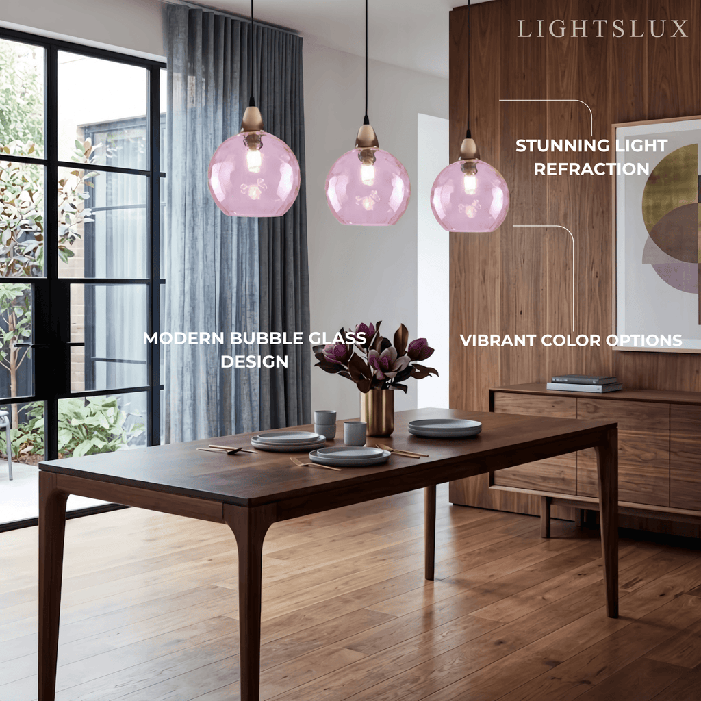 Modern Bubble Glass Pendant Light - 10 Color for Kitchen Island - Flindria