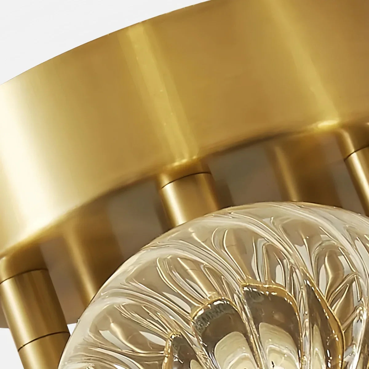 Moderne Deckenleuchte – Goldenes Metall/Glas für Esszimmer - Flindria