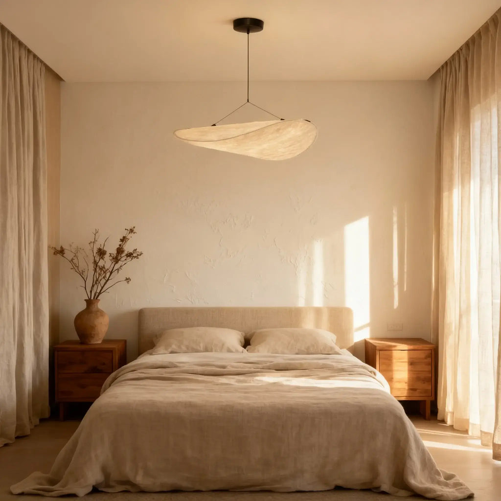 Art Deco White Pendant Light – Curved Metal Design for Dining Room - Flindria
