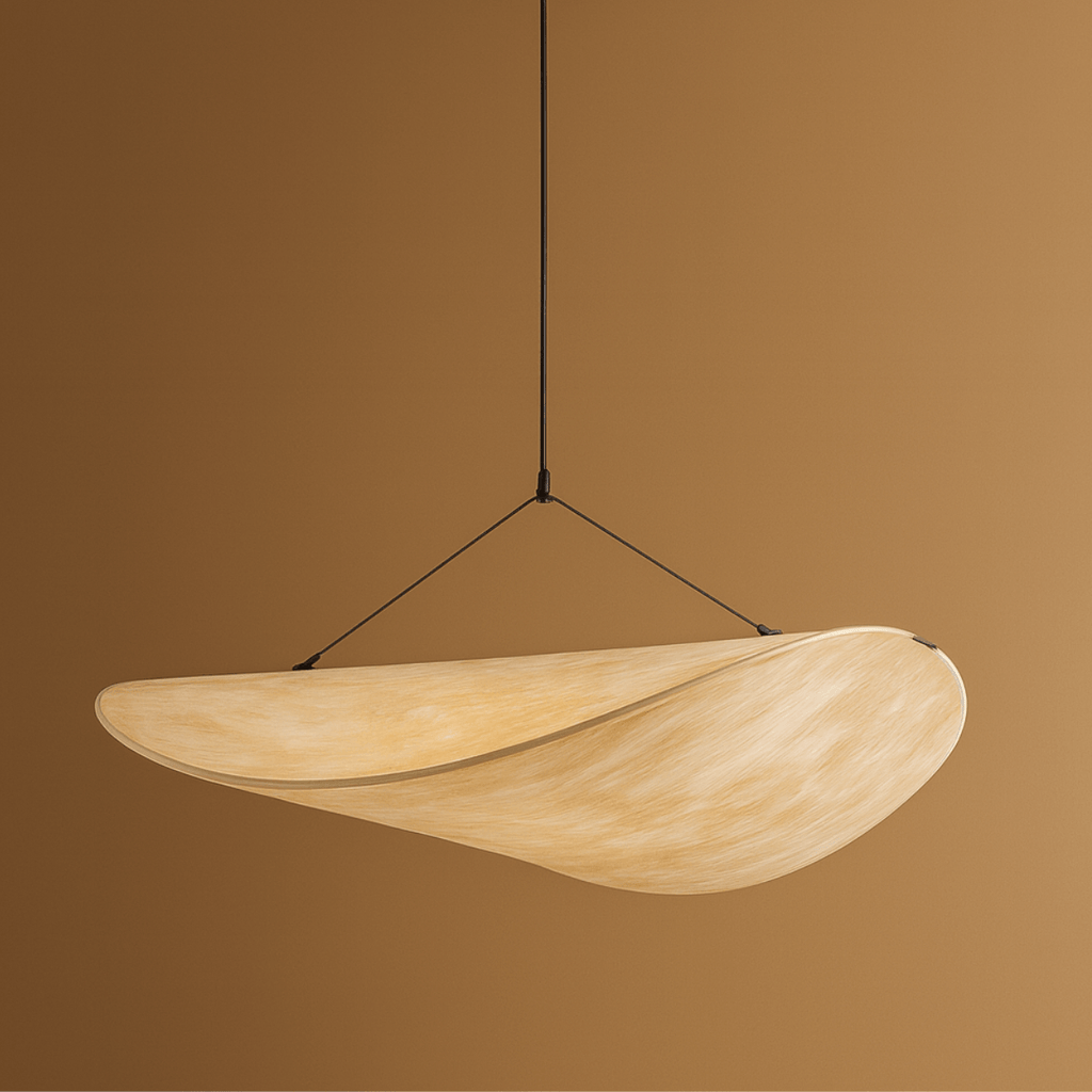 Art Deco White Pendant Light – Curved Metal Design for Dining Room - Flindria
