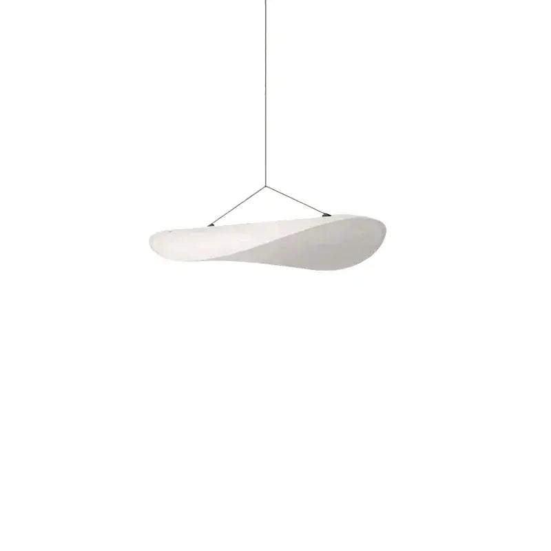 Art Deco White Pendant Light – Curved Metal Design for Dining Room - Flindria