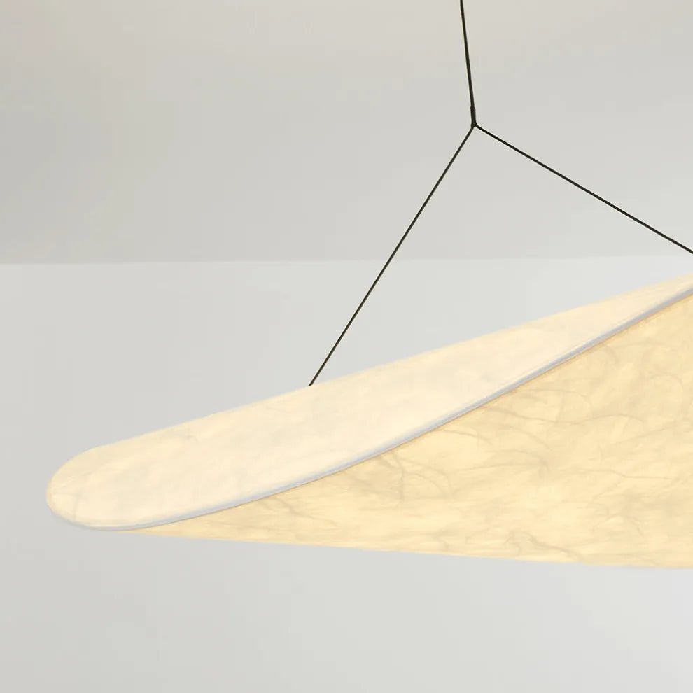 Art Deco White Pendant Light – Curved Metal Design for Dining Room - Flindria