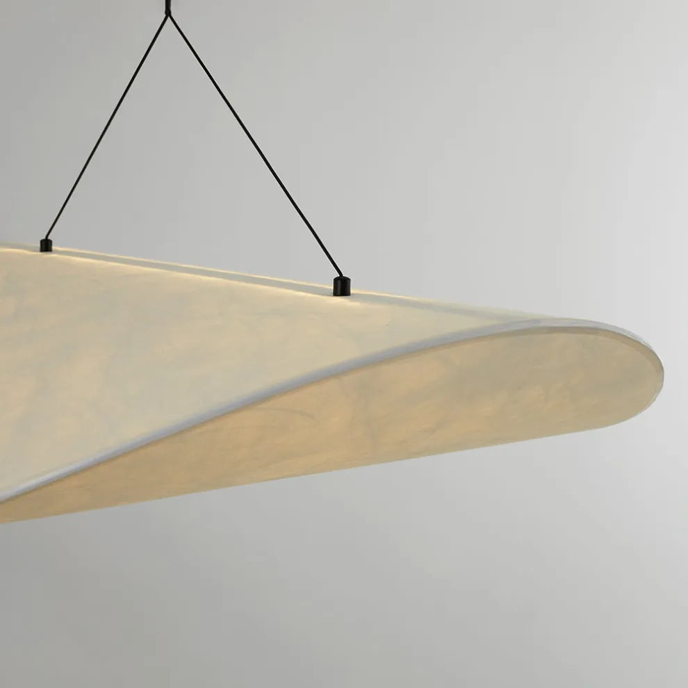 Art Deco White Pendant Light – Curved Metal Design for Dining Room - Flindria