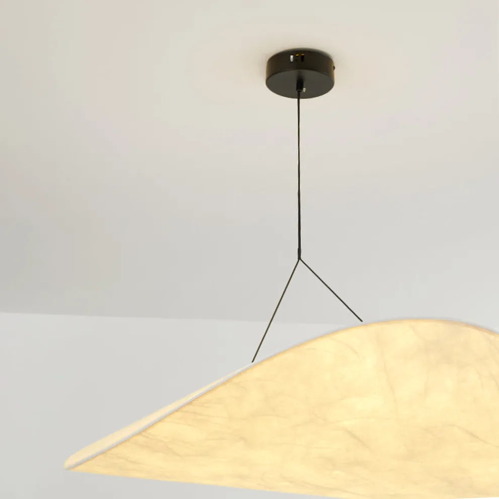 Art Deco White Pendant Light – Curved Metal Design for Dining Room - Flindria
