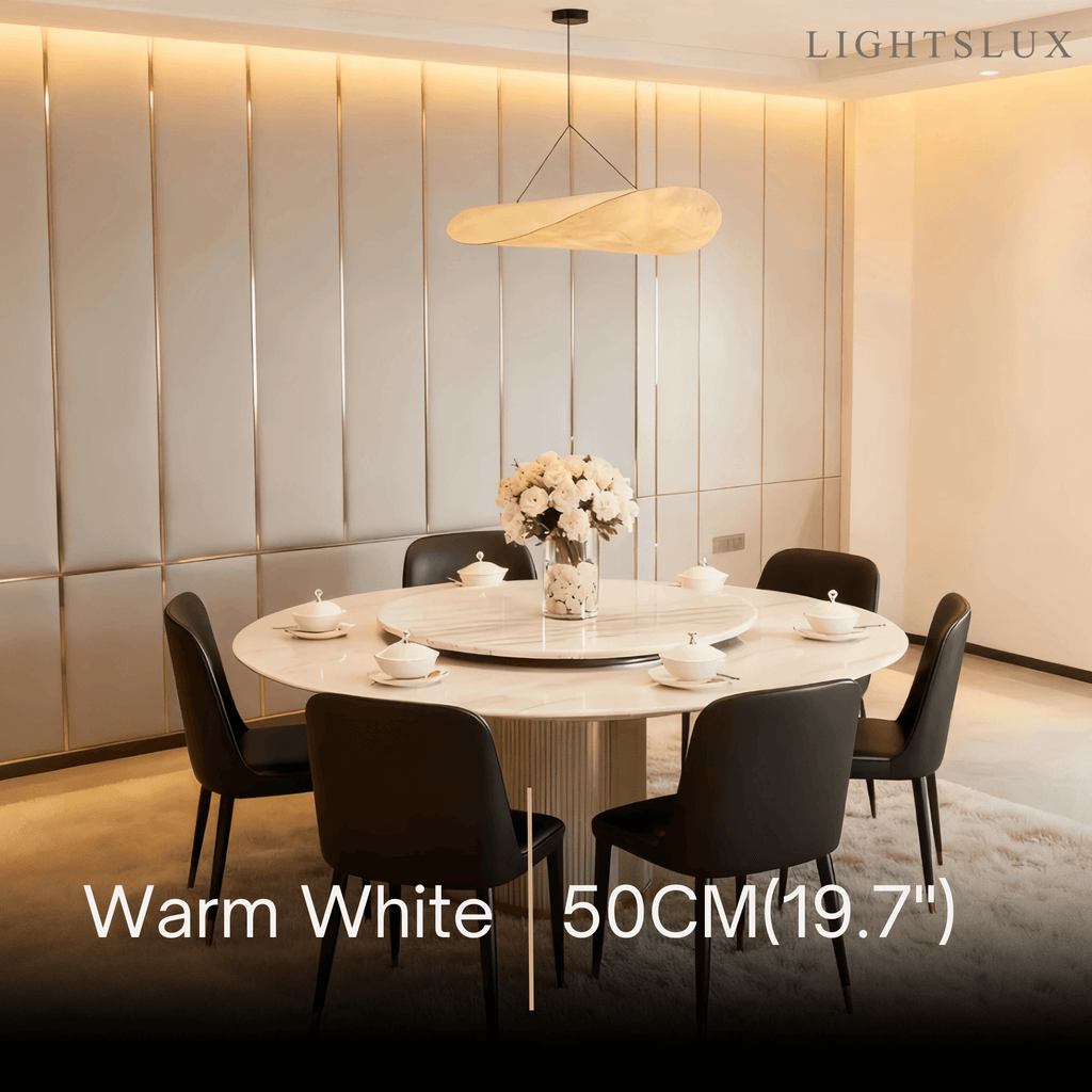 Art Deco White Pendant Light – Curved Metal Design for Dining Room - Flindria