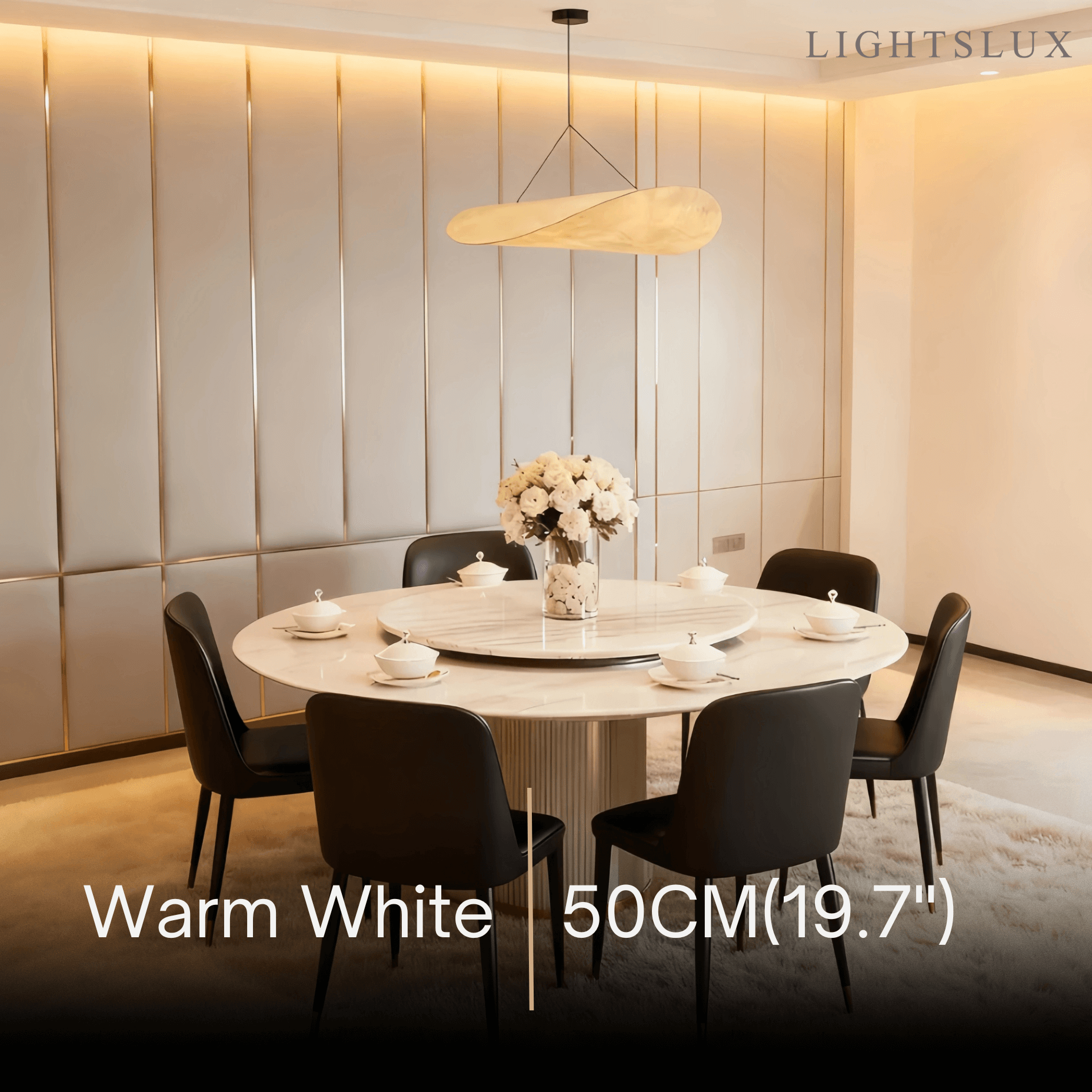 Art Deco White Pendant Light – Curved Metal Design for Dining Room - Flindria