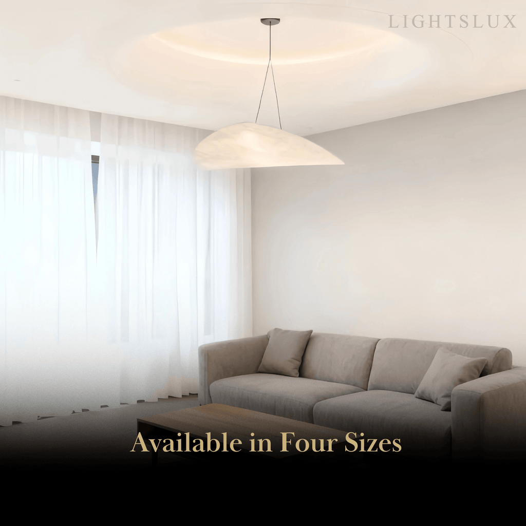 Art Deco White Pendant Light – Curved Metal Design for Dining Room - Flindria
