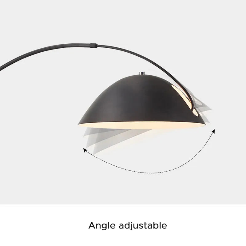 Lámpara de pie moderna negra – Diseño curvado de metal para sala de estar - Flindria