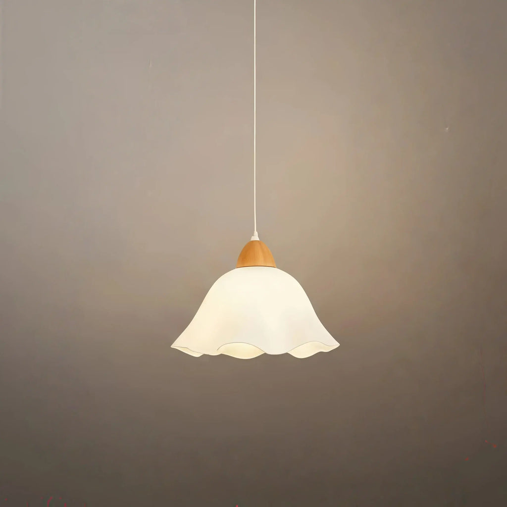 Nordic Flower LED Pendant Light – White Wood/Acrylic for Dining Room - Flindria