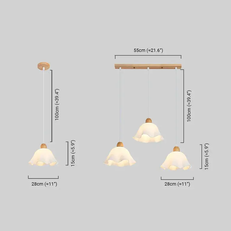 Nordic Flower LED Pendant Light – White Wood/Acrylic for Dining Room - Flindria