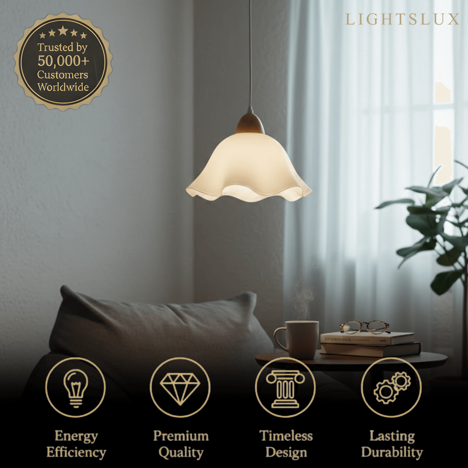 Nordic Flower LED Pendant Light – White Wood/Acrylic for Dining Room - Flindria