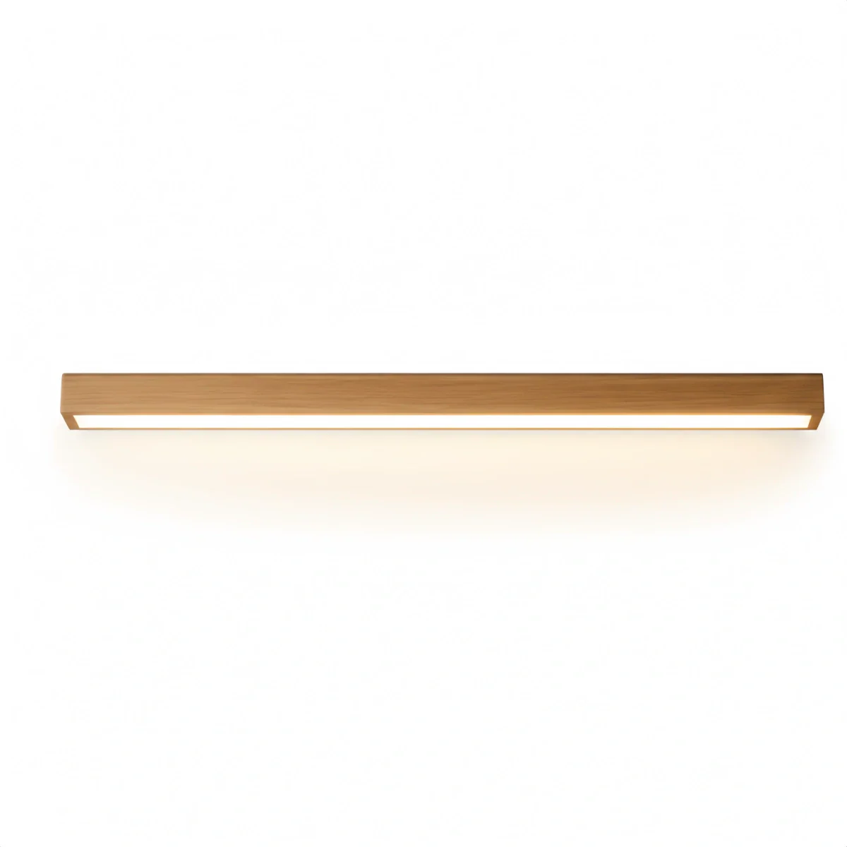 Minimalist Linear LED Ceiling Light – Walnut/Wood for Living Room - Flindria