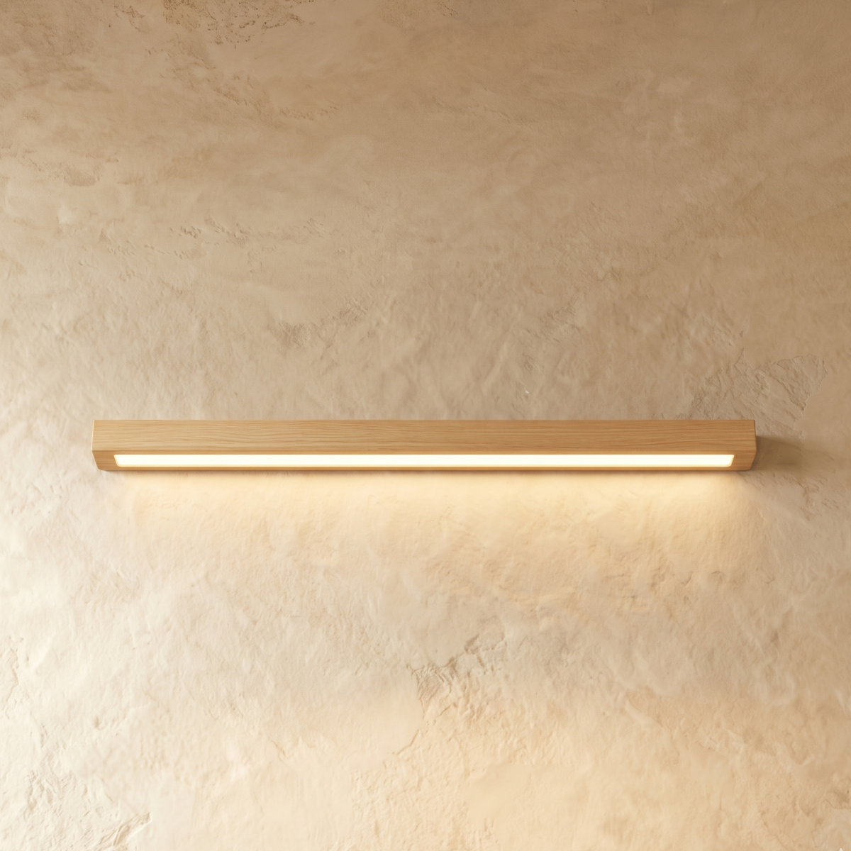 Minimalist Linear LED Ceiling Light – Walnut/Wood for Living Room - Flindria