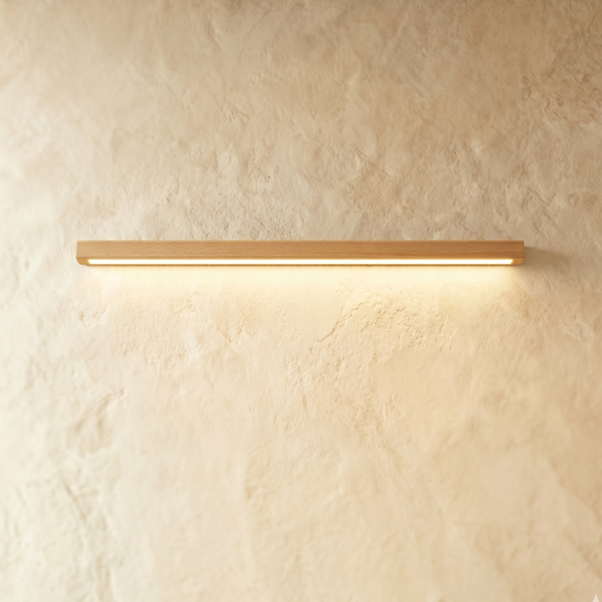 Minimalist Linear LED Ceiling Light – Walnut/Wood for Living Room - Flindria
